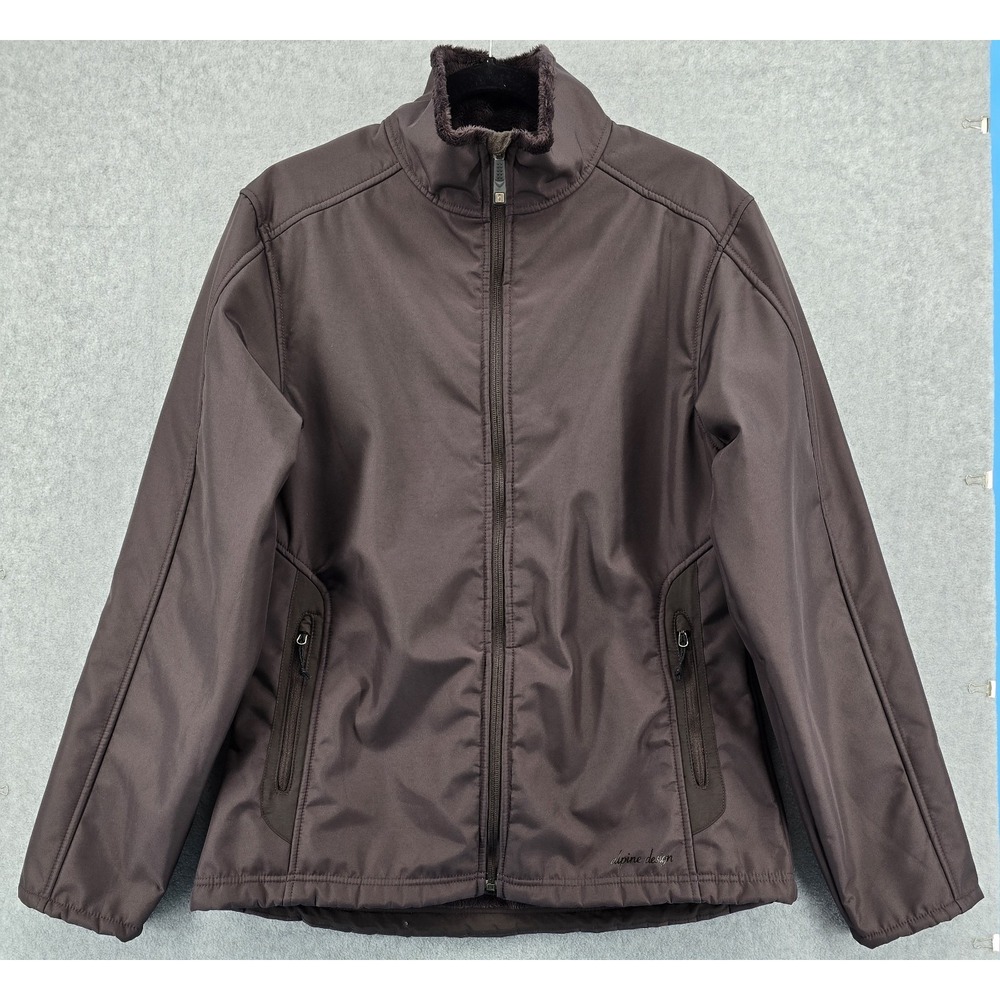 Alpine Design Jacket Womens XL Purple Zip Fleece Lined‎ Softshell Pockets Cozy